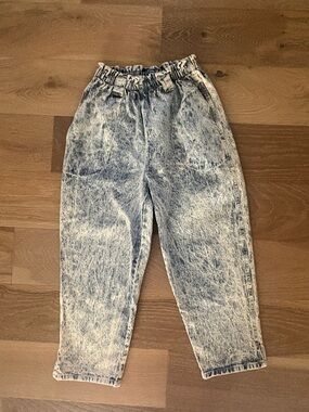 Vintage Women’s Acid Wash Blue Denim Jogger Pants- Giatano Brand